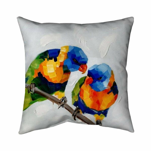 Begin Home Decor 26 x 26 in. Couple of Parrots-Double Sided Print Indoor Pillow 5541-2626-AN37